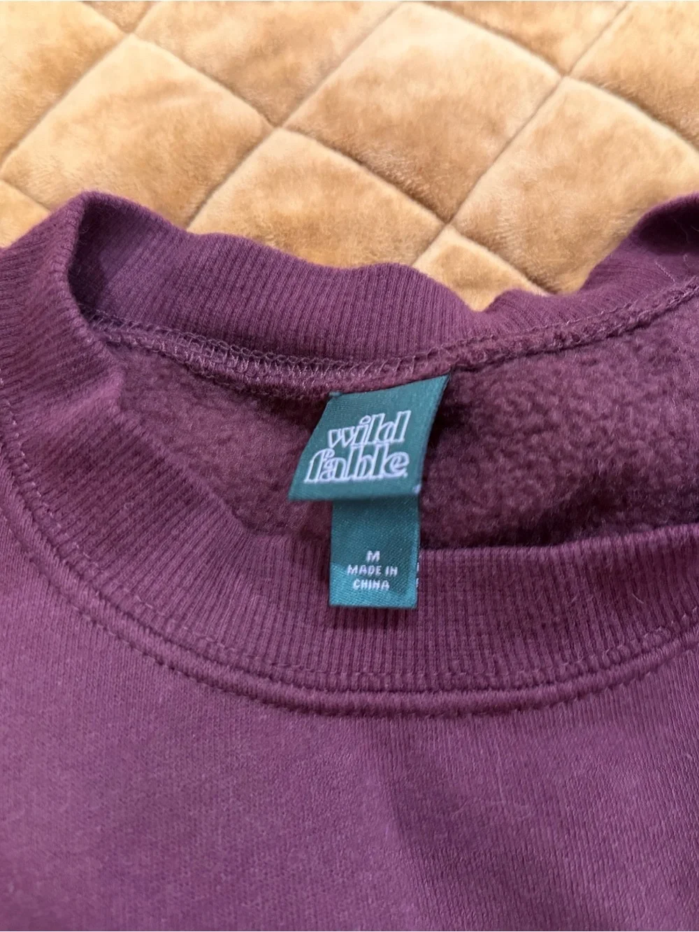 wild fable Men's Brunch Club Crewneck Sweatshirt in Burgundy - Picture 3 of 3